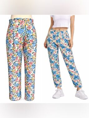 Zara retro taper fit floral pants- slacks. M